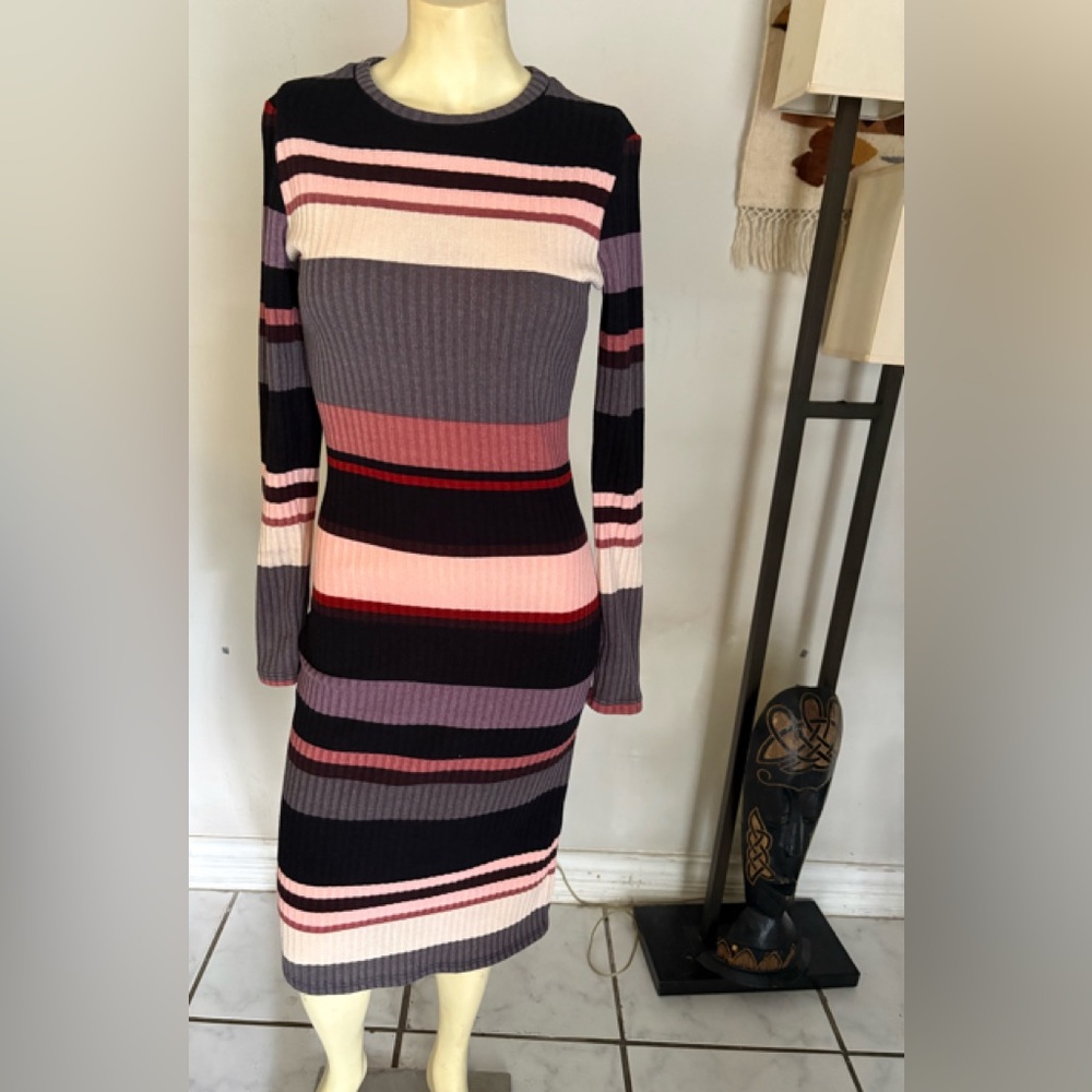 Lulu's Multicolor Striped Long Sleeve Dress